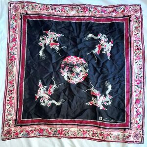 Vintage Anne Klein Silk Scarf Made In Japan